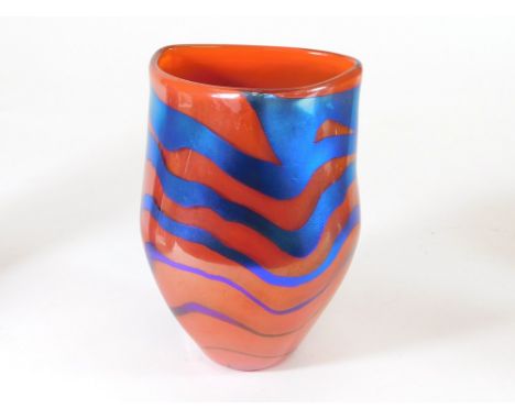 NORMAN STUART CLARKE STUDIO GLASS. A Norman Stuart Clarke art glass vase. Signed. Dated '98. Height 19cm. Provenance: from th