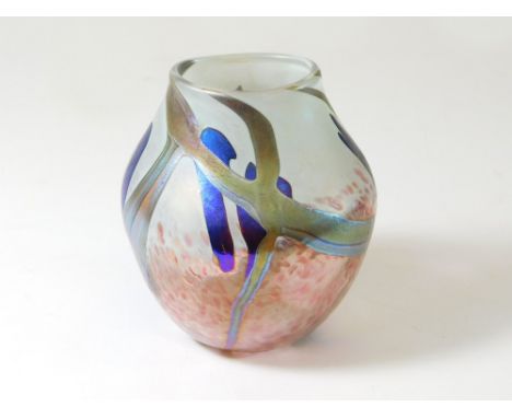 NORMAN STUART CLARKE STUDIO GLASS. A Norman Stuart Clarke art glass vase. Signed. Dated '89. Height 11cm. Provenance: from th