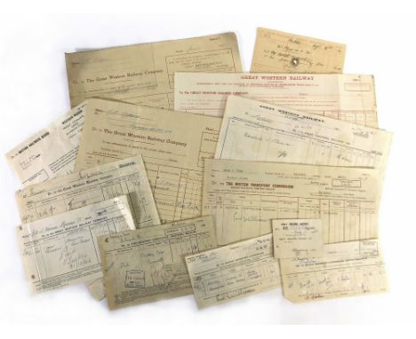 HELSTON RAILWAY GOODS NOTES ETC. Various GWR goods carriage notes from Helston Station c.1930s/50's.  Please note that all it