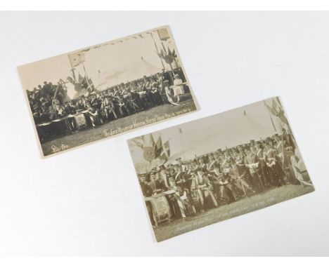 LORD MAYOR OF LONDON HELSTON VISIT. Two real photograph postcards showing Sir William Treloar, Lord Mayor of London & of Corn