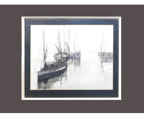 JACK PENDER. Cornish Fishing Boats. Lithograph, signed & numbered 2/3. 49 x 66cm. Condition Report: The paper has ages and th