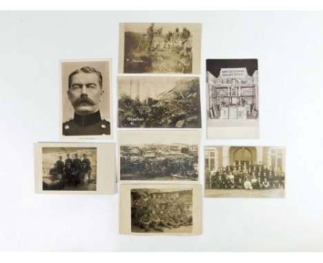 WWI: REAL PHOTOGRAPH POSTCARDS ETC. Various WWI group photographs, British army & naval groups, German trench fortifications,