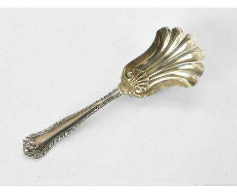 CADDY SPOON. A Victorian silver caddy spoon with shell-shaped bowl. Length 11cm. Birmingham 1898. Condition Report: This cadd