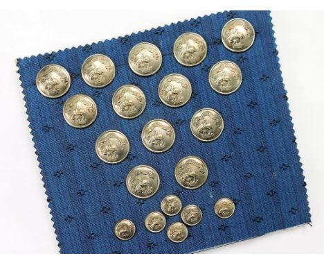 BUTTONS. A set of 20 uniform or livery buttons by Firmin & Sons, London, in plated brass. Each featuring the motto 'Nil Despe