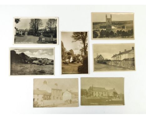 HELSTON AREA VILLAGES REAL PHOTOGRAPH POSTCARDS. Seven early 20th century real photograph postcards of villages in the Helsto