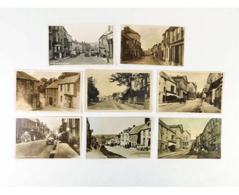 HELSTON REAL PHOTOGRAPH POSTCARDS. Eight mid-20th century real photograph postcards of Helston street views.  Please note tha
