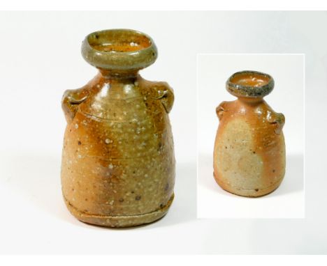 SVEND BAYER. A small bottle vase with twin lug handles by Svend Bayer. Height 14.5cm. Provenance: the property of Marten Hold