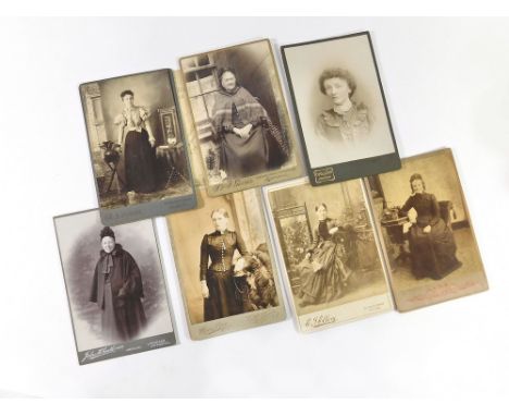 LATE 19th & EARLY 20th CENTURY STUDIO PORTRAITS. Seven late 19th century, large size 'carte de visite' studio Cornish portrai