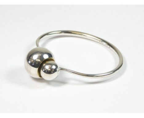 GEORG JENSEN. A Georg Jensen silver 'Cave' bracelet. Stamped with GJ monogram, 925, 509 & M for medium size. Internal width, 