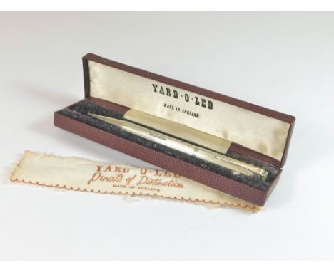 YARD-O-LED. A silver Yard-O-Led, engine turned propelling pencil, London 1954. In original box. Condition Report: Appears to 