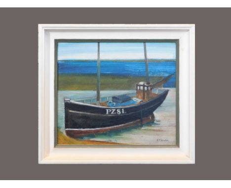 JACK PENDER. * PZ81 'Lyonesse'. Oil on board. Signed. 34 x 38.5cm. Note: Lyonesse, PZ81 was the fishing boat owned & worked b