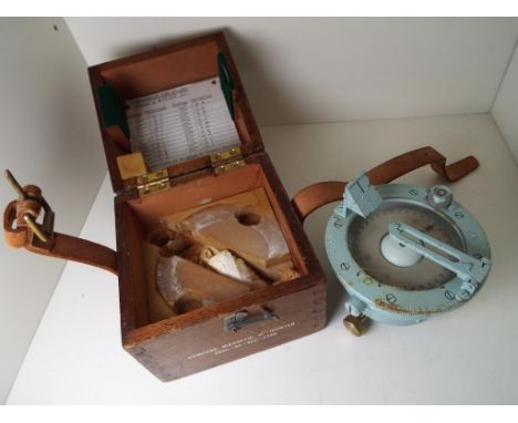 A Royal Navy Compass, magnetic unmounted, M.O.D. (Navy Dept) serial no R/86/515/211 in fitted wooden case with calibration in