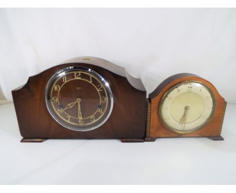 A large Smith's Enfield mantel clock with pendulum and a Bentima clock (2)