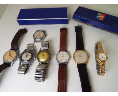 A collection of gentleman's vintage wristwatches to include Everite Junior, Nickles, Smiths Empire, Rotary, Oris and Ingersol