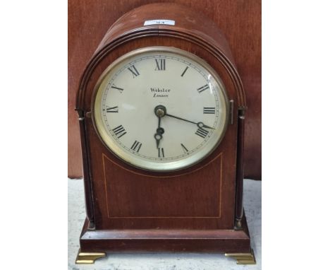 19th century mahogany single train mantle clock, having Roman face marked 'Webster of London'.  36cm high approx. (B.P. 21% +