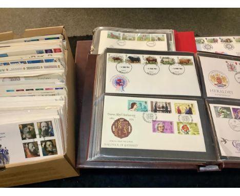 Great Britain collection of first Day Covers in three albums and box with commemorative and definitive issues.   (B.P. 21% + 