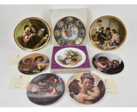 A collection of decorative plates to include four small limited edition Royal Worcester plates from the 'Little Angels' serie