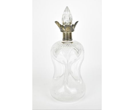 An Edwardian silver mounted cut glass dimple decanter, the silver collar by Army & Navy Cooperative Society Ltd, London 1905,