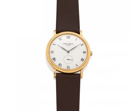 PATEK PHILIPPECalatrava. Armbanduhr. Herkunft: Schweiz, Genf. Datierung: Um 1990. Werk: Handaufzug Cal. 215 PS. Gehäuse/Armba