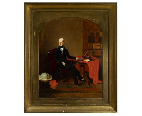 ENGLISH SCHOOL C.1835 Portrait of Rear-Admiral Sir Robert Lewis Fitzgerald in his Library Oil on canvas, 75 x 59cmRobert Lewi