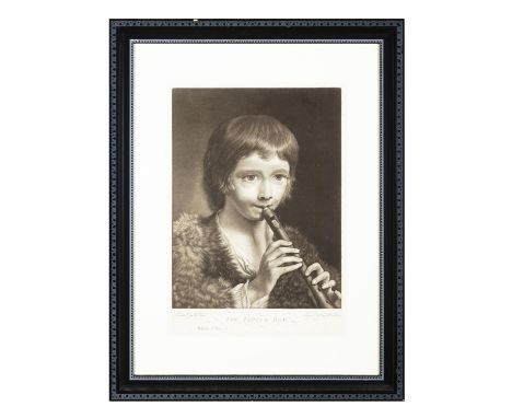 CAPTAIN WILLIAM BAILLIE (1723-1792) The Piping Boy, after Nathaniel HoneMezzotint, 33 x 22.8cm