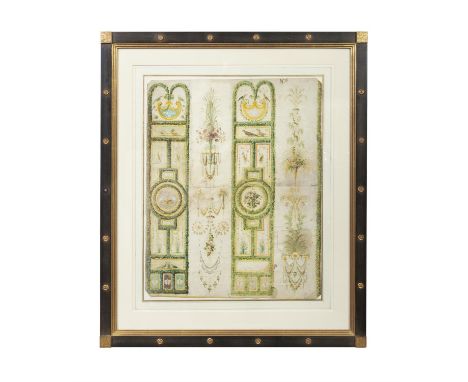 FRENCH SCHOOL (EARLY 19TH CENTURY)  Design for a decorative wall panel Watercolour, 52 x 42cm Inscribed with 'No. 8', also wi