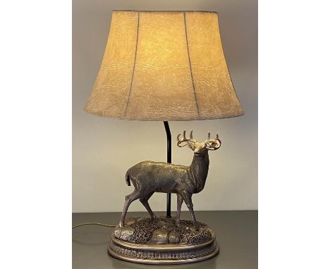 STAG TABLE LAMP, 65cm x 42cm x 28cm, sculptural form, with shade. 