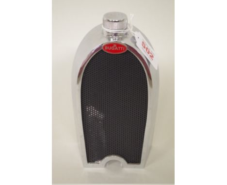 A French 'Bugatti' radiator decanter or spirit flask, 19cm high. 