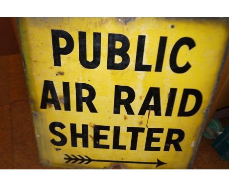 Original enamel public air raid shelter sign 61 x 61 cm 