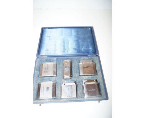Case set of 6 German cigarette lighters