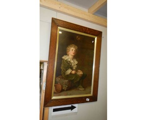 An oak framed and glazed Pear's print being Bubbles.