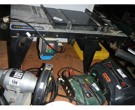 A quantity of electric tools including sander, saw etc.