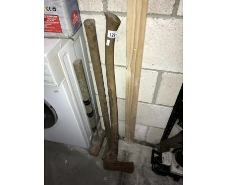 An axe and 2 lump hammers.
