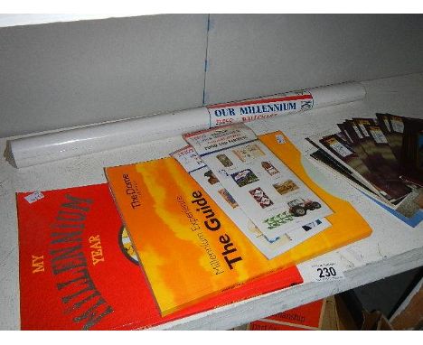 A quantity of 2000 Millenium memorabilia including The Dome guidebook, postcards, wall chart etc.,