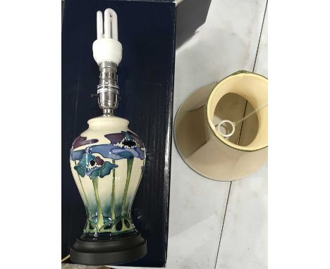 Nicola Slaney for Moorcroft, Blue Heaven lamp base, inverse baluster form, circa 2013, with shade158