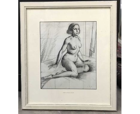 Henry Cotterill Deykin (British, 1905-1989), portrait of a female nude, full-length seated on a bed, signed and dated 1934 l.