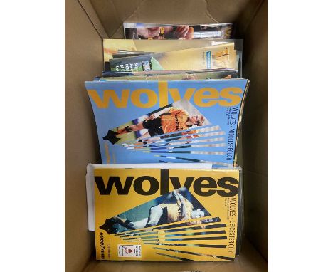 A collection of over 90 football programmes 'Wolves', fully catalogued, featuring fixtures between the Wolverhampton Wanderer