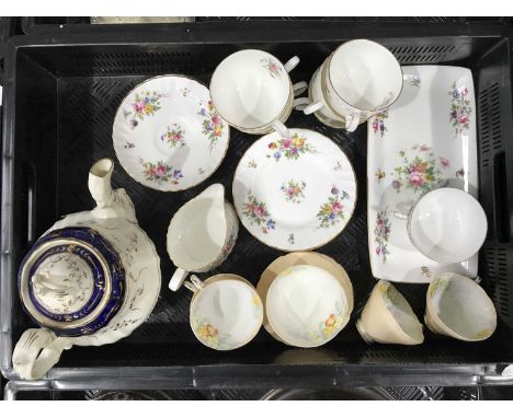 A collection of British ceramics including tea wares including Paragon Wall pattern tea cups, saucers and sugar bowl, Minton 