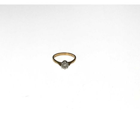 An 18ct gold brilliant-cut diamond single-stone ring, hallmarks for Birmingham, 2.8g