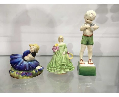 Sybil Williams and Jessamine Bray for Royal Worcester, June, No.2906,10cm high, together with Pansy modelled by Anne Acheson,