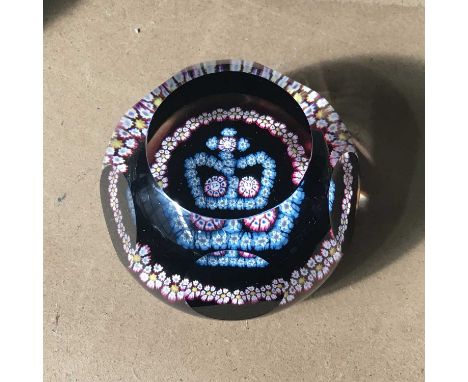 William Manson and Colin Terris for Caithness, a commemorative glass millefiori paperweight, 1977 silver Jubilee, 386/500