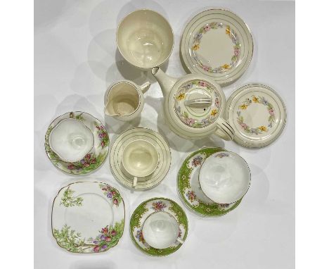 A collection British ceramic tea sets and sundry china, including floral designs with gilding, a Staffordshire tea service, W