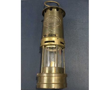 E Thomas &amp; Williams Ltd Lighting &amp; Schedule Cambrian miners lamp, with plaque Investiture of The Prince of Wales, Can