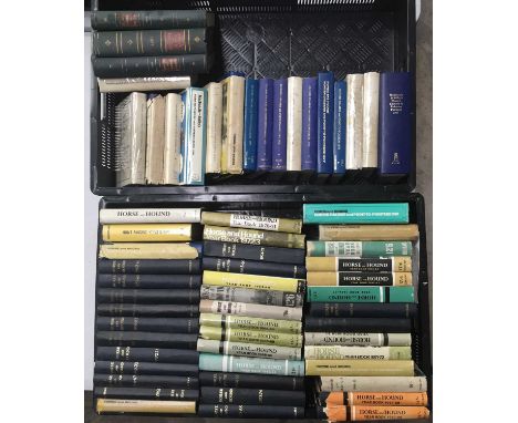 A collection horse racing and hunting books, including Horse & Hound year books circa 1950s- 1970s and Hunter Chasers and Poi