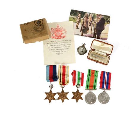 A Second World War Group of Five Medals, comprising 1939-45 Star, Africa Star, Italy Star, Defence and War Medals, with Army 