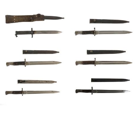 A Swedish M1896 Mauser Bayonet, the 21cm fullered steel blade with maker's mark for Eskilstuna Iron Manufacturing, Inc., and 