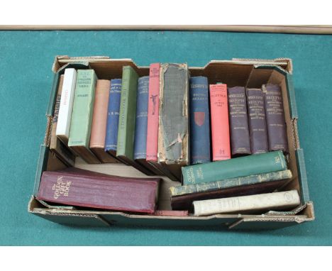 A variety of vintage historical reference books including art, geographical, woodwork and mechanical