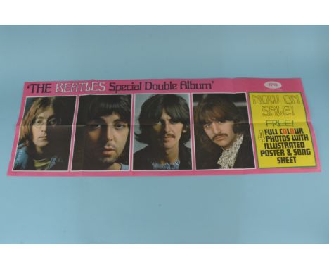 Rare Beatles 'The Beatles Special Double Album' poster, issued to records shops as a promotional poster for the release of 'T