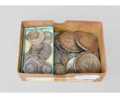 Mixed UK Crowns and Silver Coinage, to include; 4x crowns, 1820, 1891, 1898 and 1935 very fine; cleaned and fine or about so 
