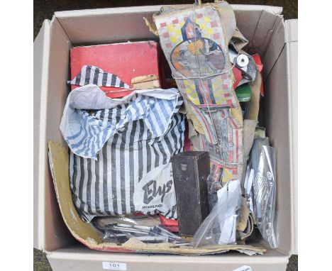 A Box of Vintage Model Railway, including Tri-ang 00 gauge boxed rolling stock and accesories; together with a quantity of ci